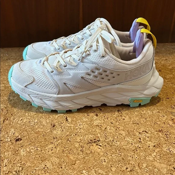 NWOT Hoka Anacapa Breeze Low Trail Hiking Shoes in Alabaster/Mint, Size 8 - Picture 4 of 10